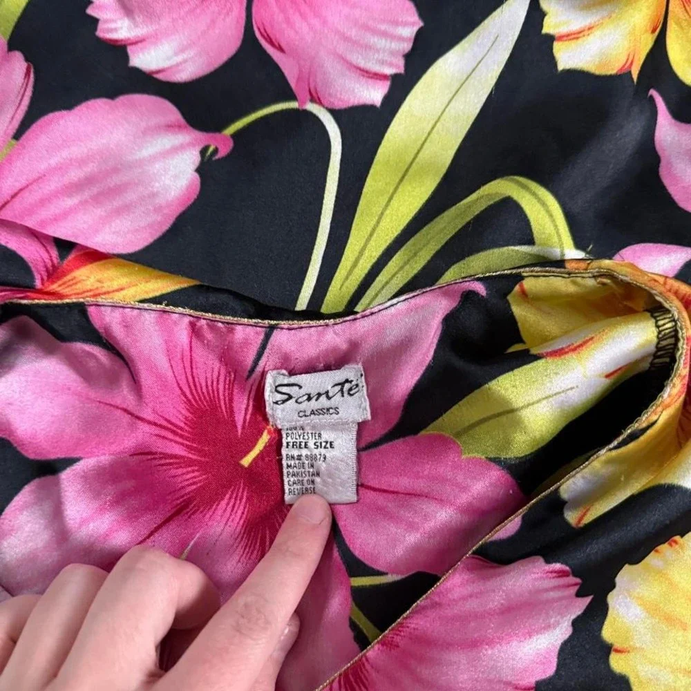floral kaftan dress  80s sante‎ classics floral kaftan free size